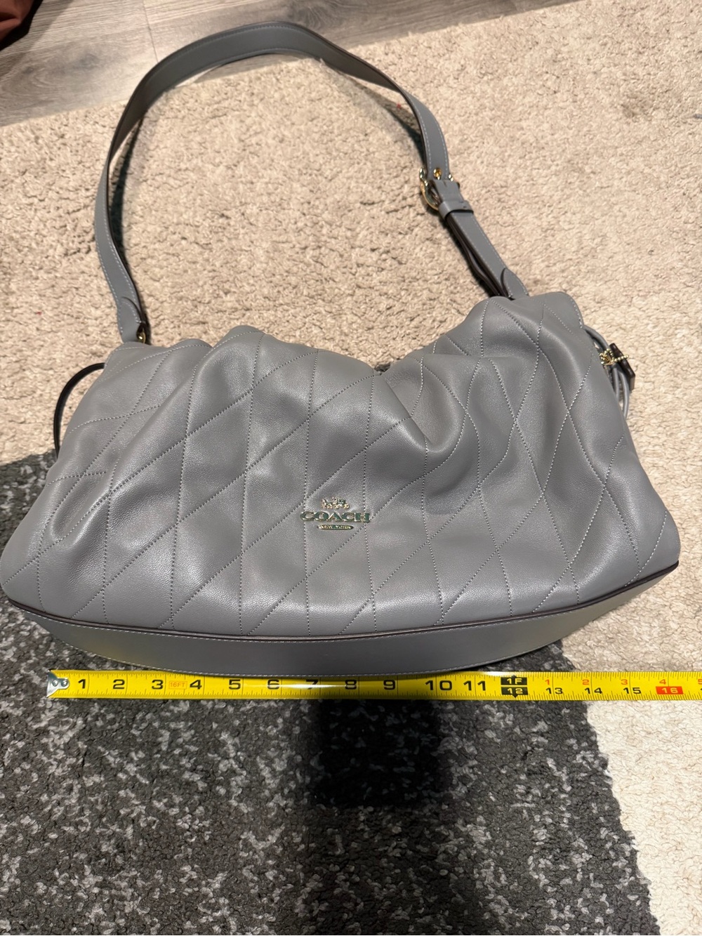 Coach Quilted Shoulder Bag in Gray